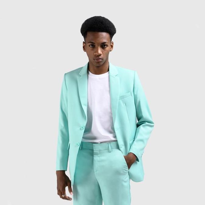 Mubeng - Elegant Jas Slimfit Hijau Mint (Free Cover Jas)