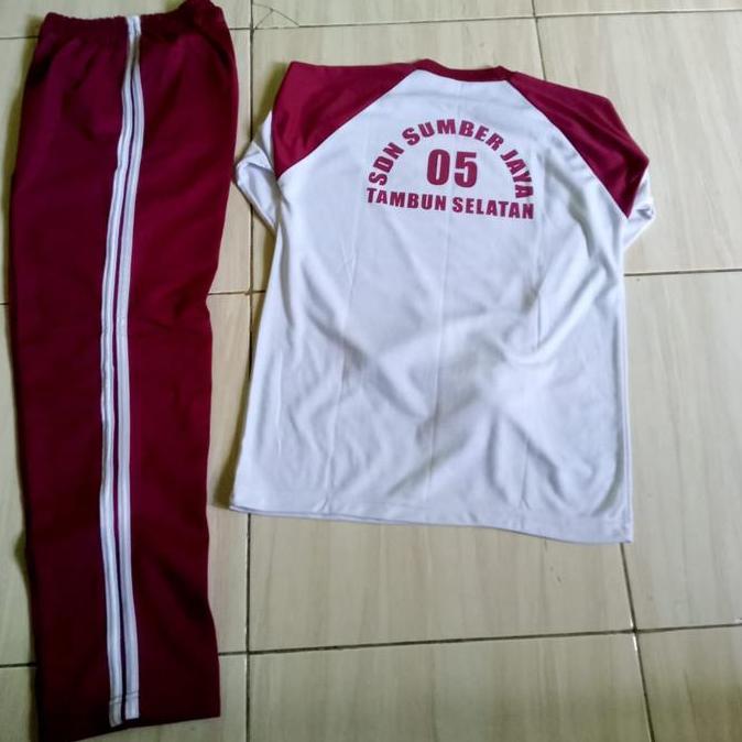 Best- Olahraga seragam SDN 05 Sumber Jaya setelan ready stock baju SD
