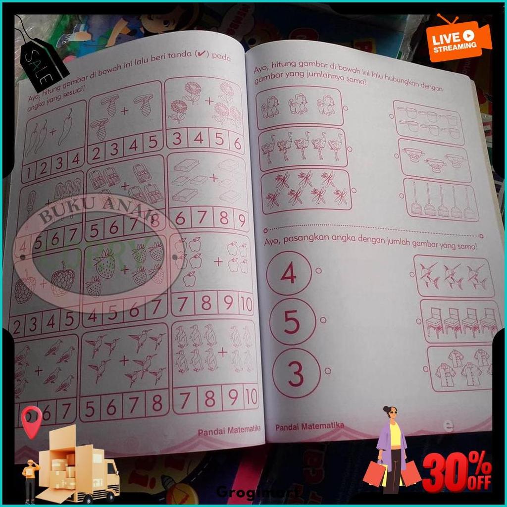 Buku Edukasi Anak Berhitung Matematika Dasar Angka Belajar Hitung Gambar Bisa Cod