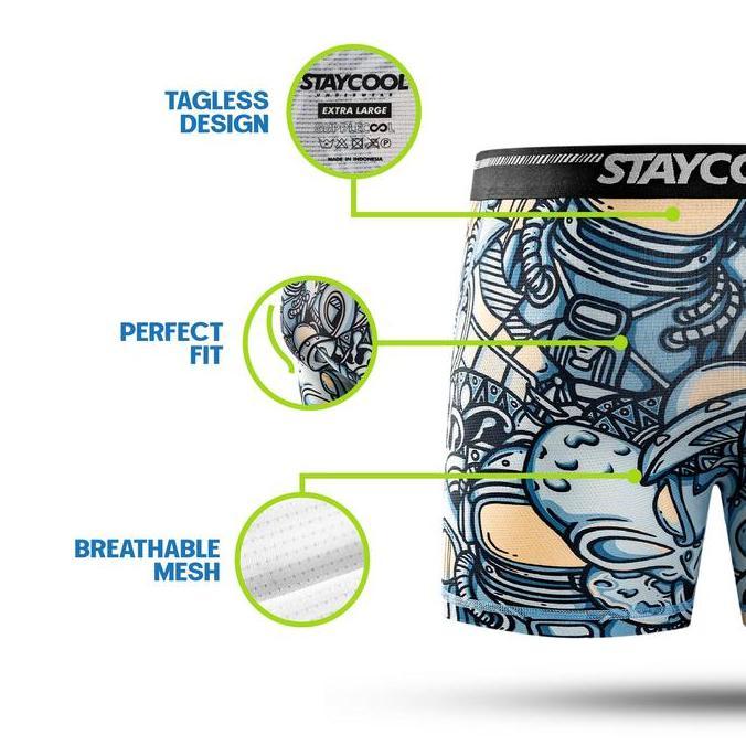 Ytta- Staycool Supplecool Floristy Boxer Briefs Celana Dalam