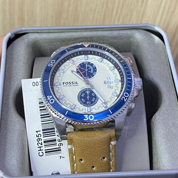 New- Ch2951 Wakefieldd Chronograph Brown Leather Strap Original