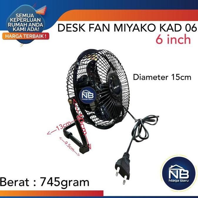 Brrrr- Kipas Angin Miyako 6 Inch 15Cm Desk Fan Miyako Kad06 Kad-06 Kad 06