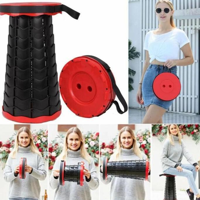 Newcap- Kursi Lipat Bulat Portable Bangku Lipat Outdoor Kursi Pancing Plastik