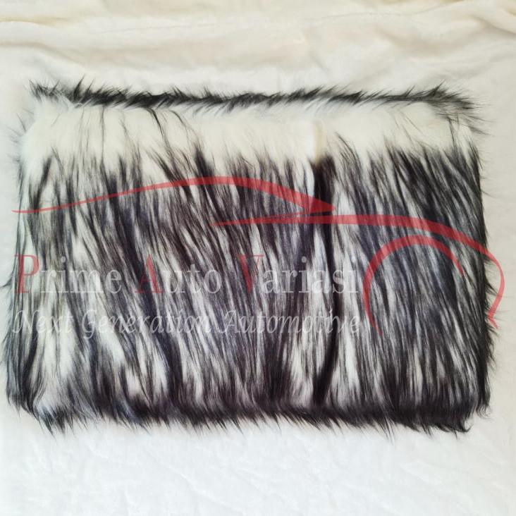 Bulu Dashboard Mobil/Cover Dashboard Mobil - PUTIH HITAM