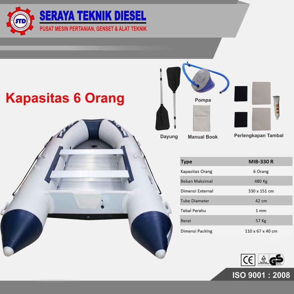PERAHU KARET 6 ORANG DIMENSI 3 x 1.5 M BAHAN PVC LANTAI ALMUNIUM Berkualitas