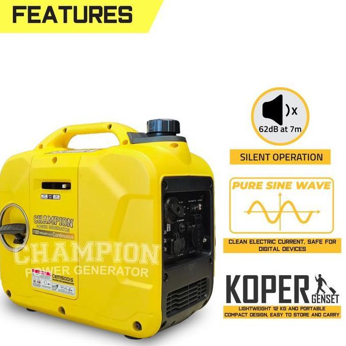 Diskon Genset Silent 1000 Watt Champion Silent Inverter Cem 1500Is / Genset Mini Portable 1000 1200 