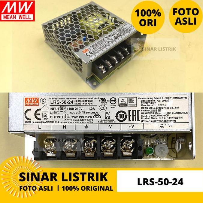 Promo MEANWELL Power Supply LRS-50-24 LRS 50 24 Diskon
