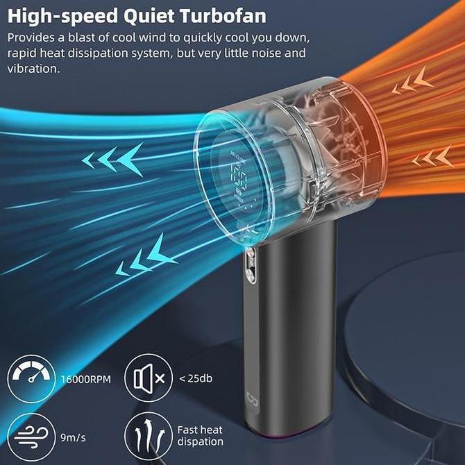 GOOJODOQ GFS001 + Silicone Case High-speed Portable Handheld Fan 4000MAH Mini kipas Strong Wind 100 