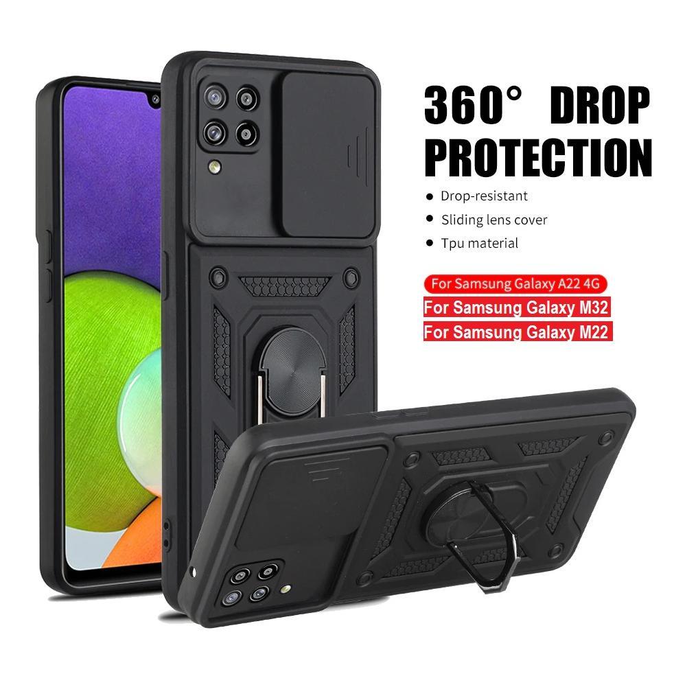 Nice- Samsung M32 - M22 A22 4G Case Armor Slide Camera Protection Case Casing Hp Samsung M32 - M22 A