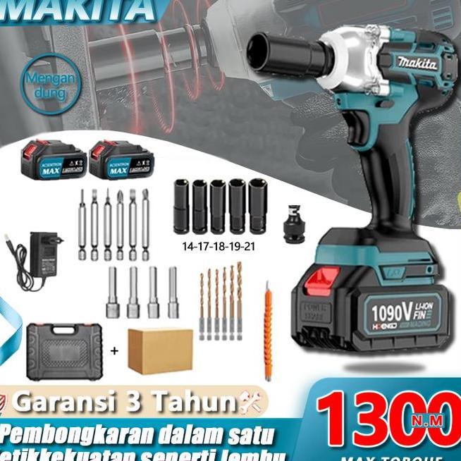 Makita 1090V 980N M Impact Wrench Cordless Brushless Bor Impact Mesin Impact Buka Baut Cordless Elec