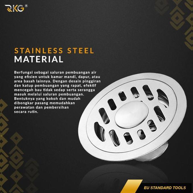 Bath- Saringan Got Bulat 10 Cm Stainless Steel Floor Drain