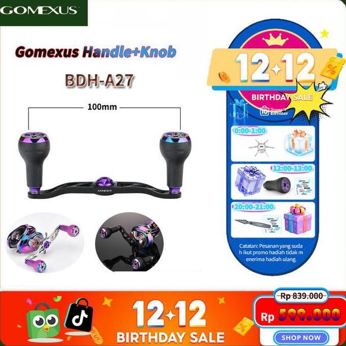 (Heavy Game) Gomexus BDH-A27 Twin Handle Reel BC heavy duty dan big game serat aluminium 100mm Tahan