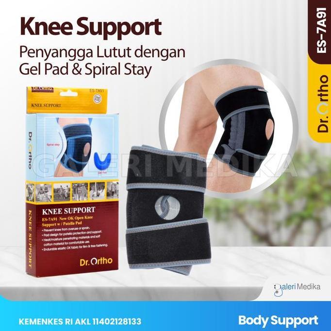 Penyangga Lutut Dr. Ortho ES-7A91 Knee Support Silicone Pad Promo
