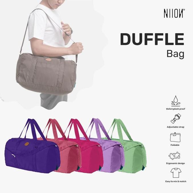 Kuyy- Niion Duffle Foldable Travel Bag / Tas Lipat Multifungsi Unisex