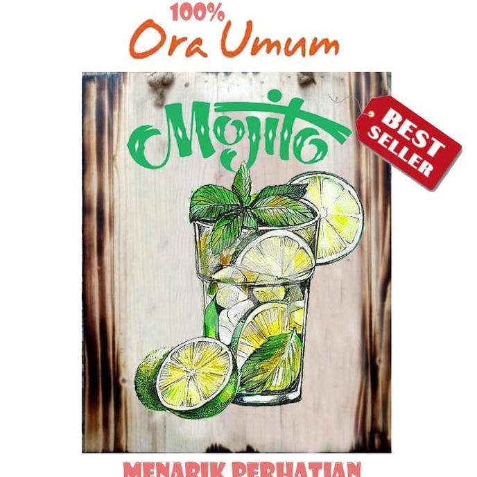 HIASAN DINDING LUKISAN MOJITO DEKORASI DINDING RUANG TAMU CAFE