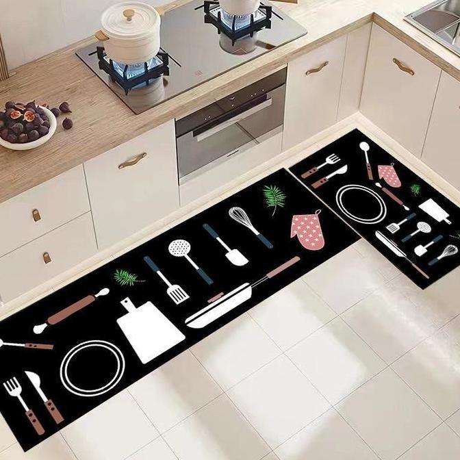 Bath- Keset Dapur 2In1/Keset Dapur Set Dapat 2 Pcs /Keset Alas Bintik/Keset Dapur Anti Slip/ Karpet 
