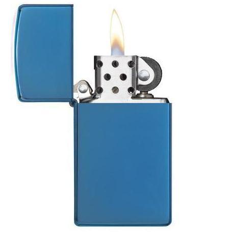 Murah Zippo Slim High Polish Blue