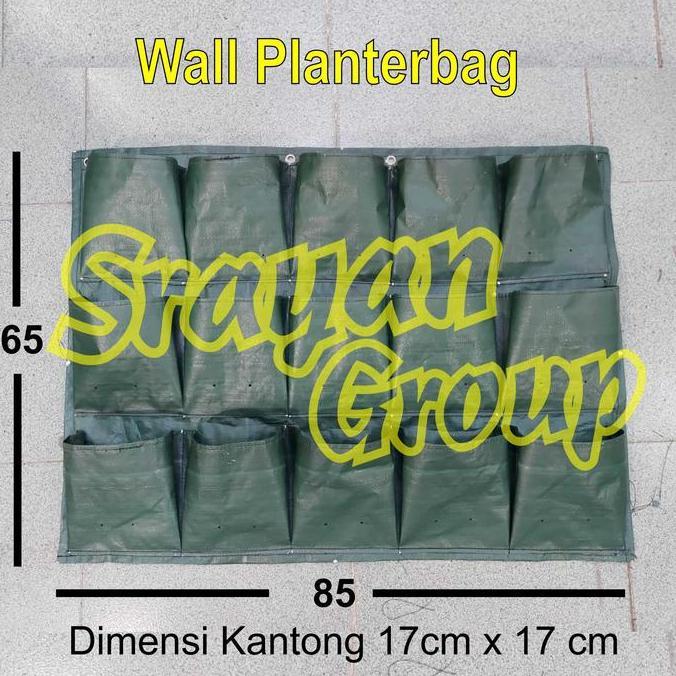 Grdn- Wall Planter Bag Hijau Isi 15 Kantong Planter Bag Dinding