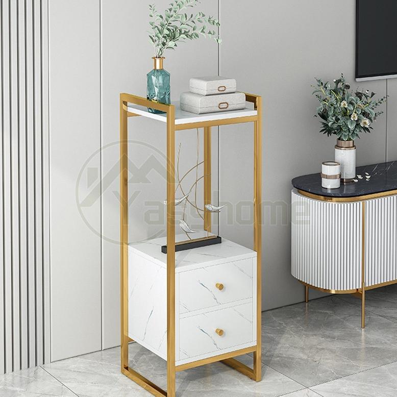 Tinggi 100cmMeja Sudut Standing Flower Rak rak pajangan bunga Besi Cofee table tamu meja samping min