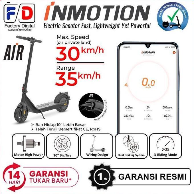 Terlaris Inmotion Air C1 10 Inch Electric Scooter Skuter Listrik Skuter Limited