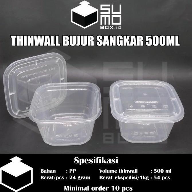 Good- Thinwall KOTAK 500ml + tutup / wadah plastik box dessert [ECERAN]