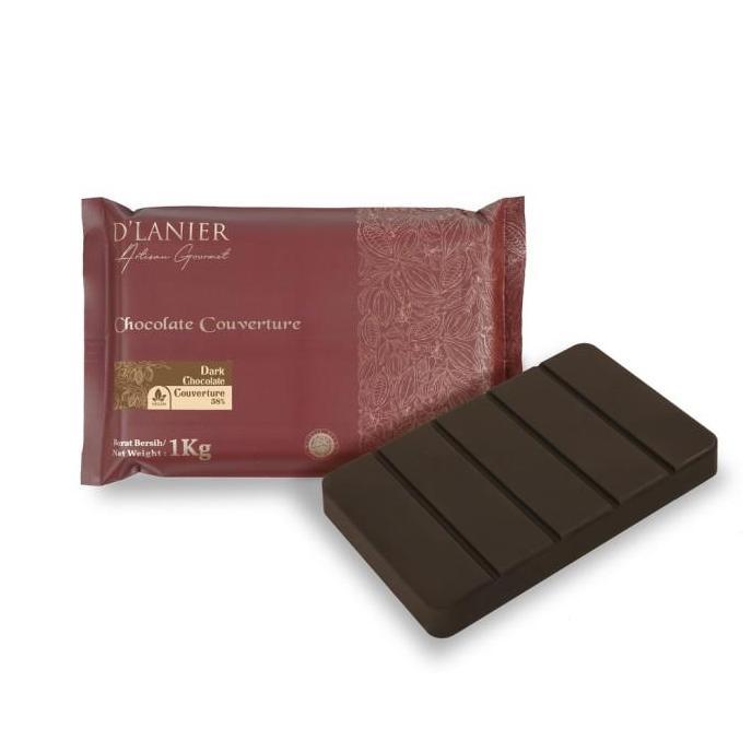 D'Lanier Dark Chocolate Couverture 58% 1kg / Chocolate batang Coklat Couveture D Lanier