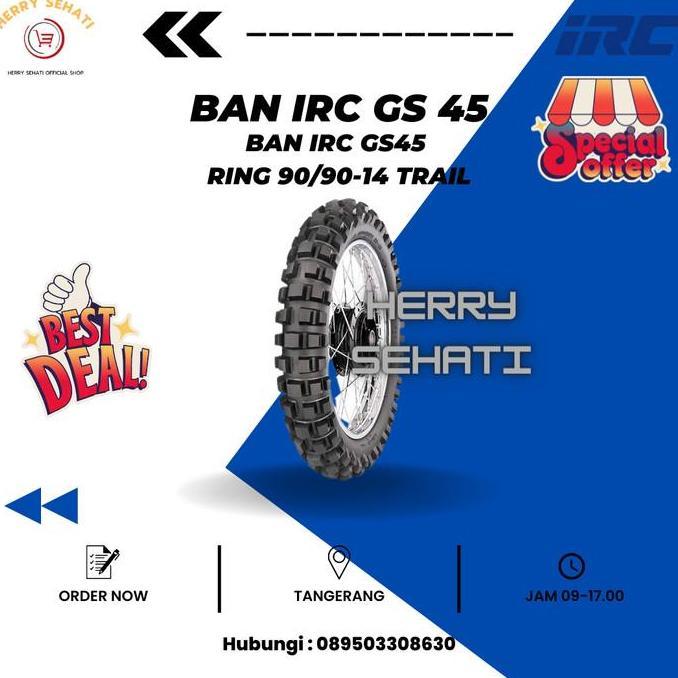 Good- BAN MOTOR TRAIL/BAN TAHU/MOTORCROSS MEREK IRC 90/90-14 GS45