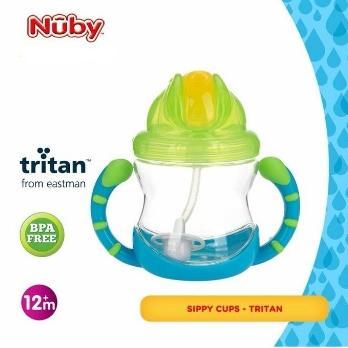 Nuby tritan smart cup flip N sip straw botol gelas minum anak active sipeez sippy cup
