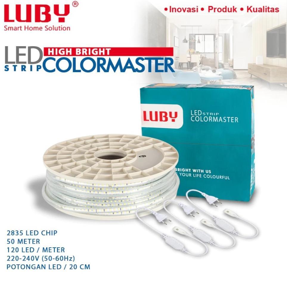 LUBY Lampu LED Strip Selang 2835 Colormaster 10.5W Panjang 50 Meter / 1 Roll 50 Meter LED Strip LUBY
