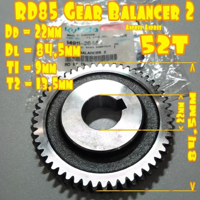RD75 RD85 Gear Balancer 2 Gigi Bandulan Kubota RD-85 RD 75 85 Original