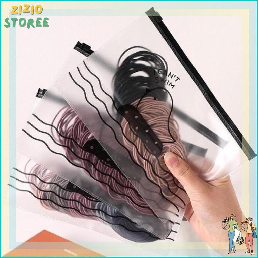 V011 Set 100pcs + Pouch Ikat Rambut Cewe Korea Warna Warni Lucu Simple Gratis ongkir