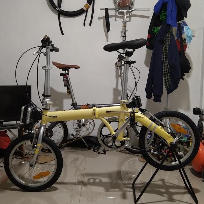 Terlaris Sepeda Lipat Laux Milan 16 Murni Kuning Upgrade Pre Ordeer
