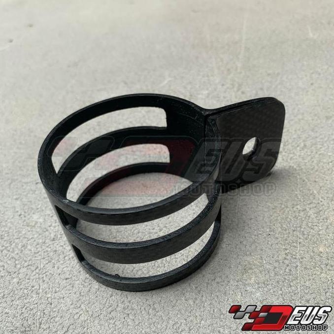 Expert- Klem Knalpot 2 tak Carbon Fiber / Bracket Dudukan Silencer 2T 2tak