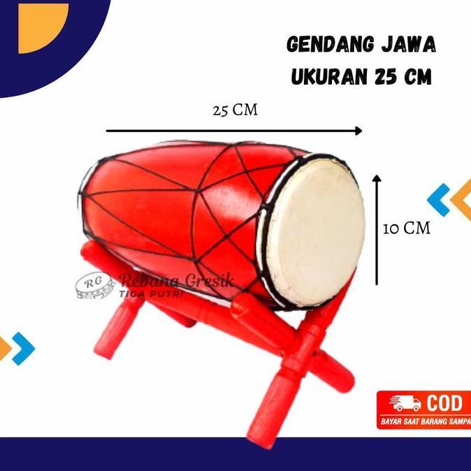 Mainan Anak Tradisional Gendang Jawa ukuran 25 cm Kendang Gamelan Jaranan Pecak Silat Jaipong