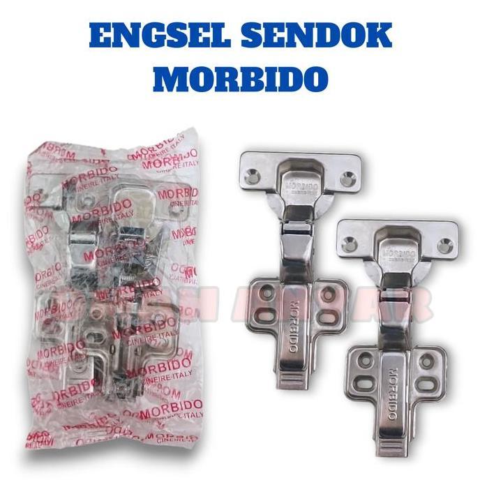 1 PASANG Engsel Sendok Lemari TWIN MORBIDO ELCO Hidrolis Slow Motion Soft Close 35 MM