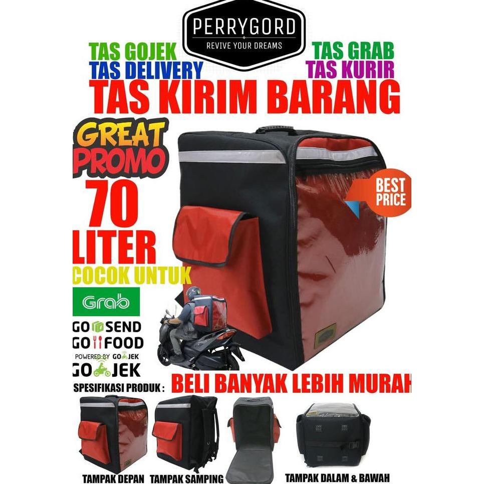 TAS KIRIM BARANG MAKANAN RINGAN SNACK 70 LITER MERAH ADA VIDEONYA KODE 321