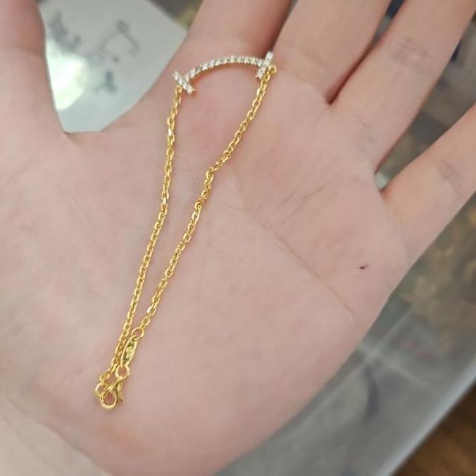 Gelang rantai ulir ubs simpel fashion korea tipis murah emas asli 375 AGR