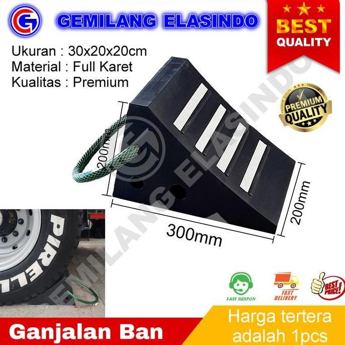 Rubber Wheel Chock | Rubber Parking Chock | Ganjalan Ban Mobil RESTOCK
