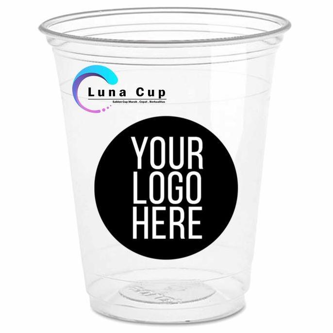 Ptyt- Luna Cup Jasa Sablon Cup Pp 14Oz 7Gram Food Grade Plastik Cetak 2 Sisi 1 Warna Diameter 11Cm T