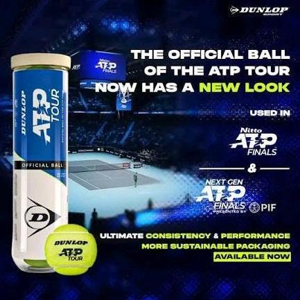 Bola Tenis DUNLOP ATP OFFICIAL BALL isi 4 / Bola Dunlop ATP isi 4