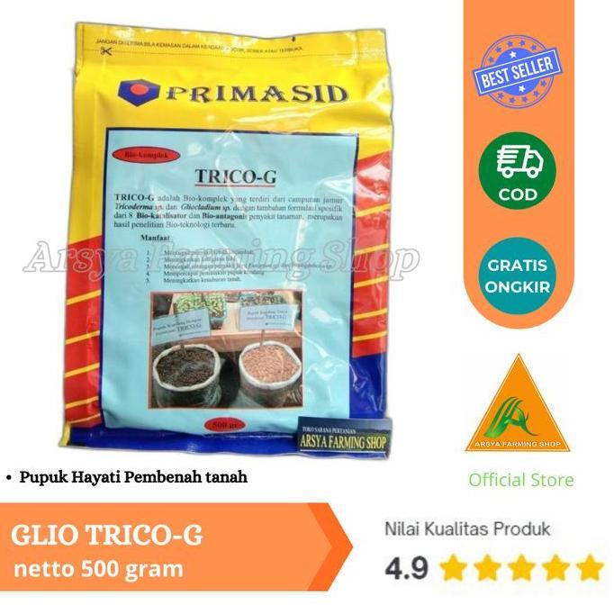 Plnt- Primasid Glio Trico-G 500 Gram Fungisida Biologis Organik Bio-Komplek Jamur Tricoderma & Glioc