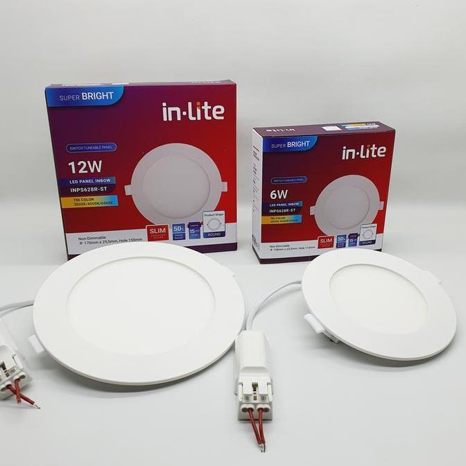 Lampu Downlight Led Inlite Tri Color Inbow 3000K/4000K/6500K INPS628ST