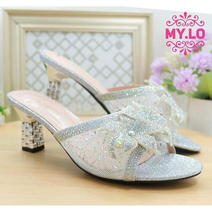 PROMO DISKON - SALE SANDAL HEEL PESTA WANITA WEDDING SELOP KEBAYA WISUDA NIKAH LAMARAN HANTARAN MEWA