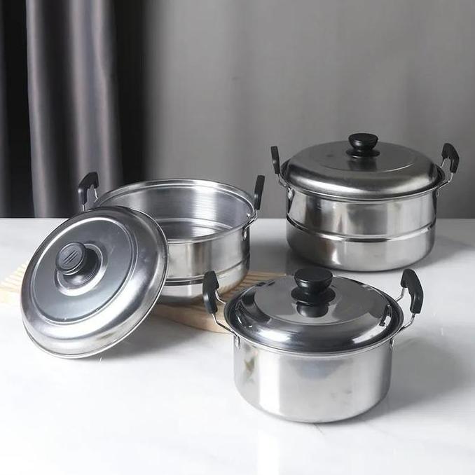 Premium Panci Set Stock Pot Panci Susu Mini Stainless Steel Panci Soup Pot Baskom Dengan Tutup Kitch