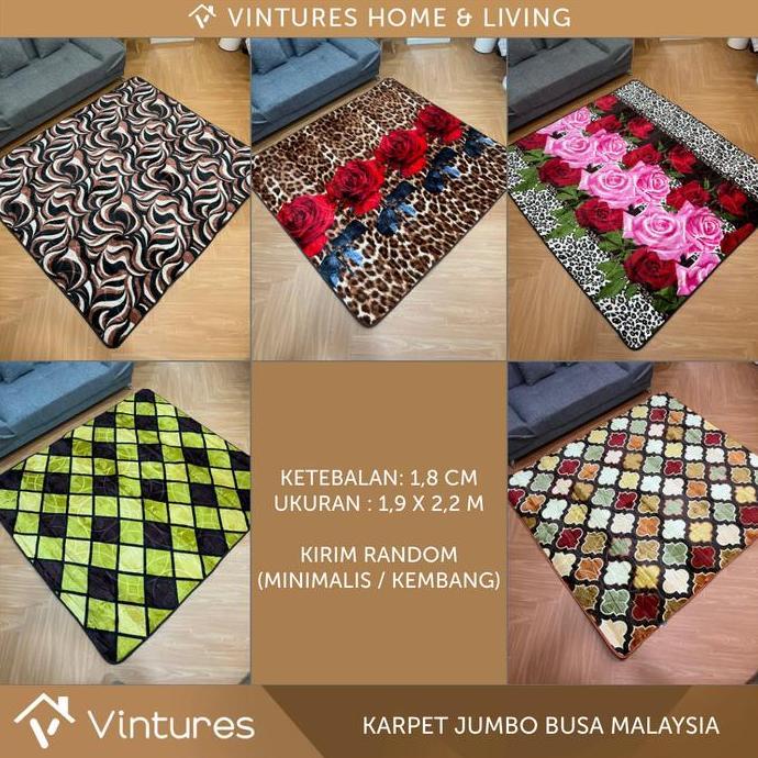 Promo [220x190 CM] Karpet Jumbo Busa Malaysia / Karpet Lantai Ruang Tamu - Motif Malaysia Diskon