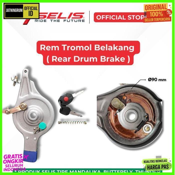 Murah Selis - Kampas Rem Tromol Belakang Sepeda Motor Listrik Universal (  Rear Drum Brake  )