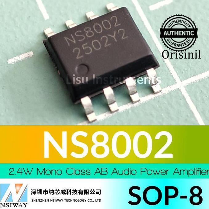 NS8002 2.4W MONO CLASS AB AUDIO POWER AMPLIFIER SOP-8 NSIWAY TECHNOLOGY