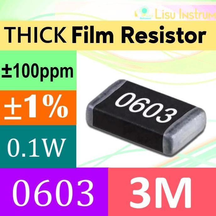 3M 0603 1608(MM) 1% THICK FILM RESISTOR SMD 100MW 3M