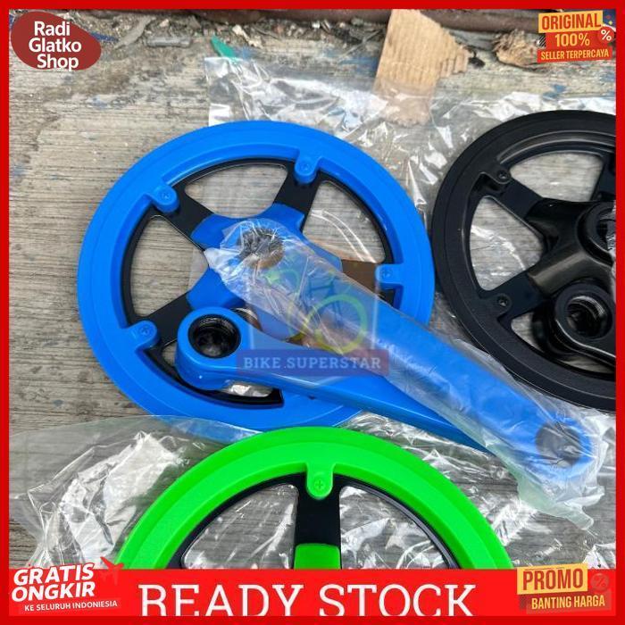 Original Crank Set Gir Sepeda 44T Exotic Dengan Cover Lipat Fixie Minion Mini Velo Balap