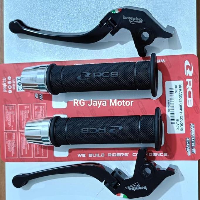 3In1 Handle Rem Lipat Black + Handgrip Rcb Hg55 + Jalu Stang Pcx Chrome Nmax New / Nmax Old